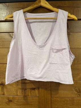Lilac V-Neck Cropped Tank Top - Women's